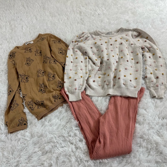 Girls bundle leggings sweaters tops pjs sz 7 - Picture 2 of 7